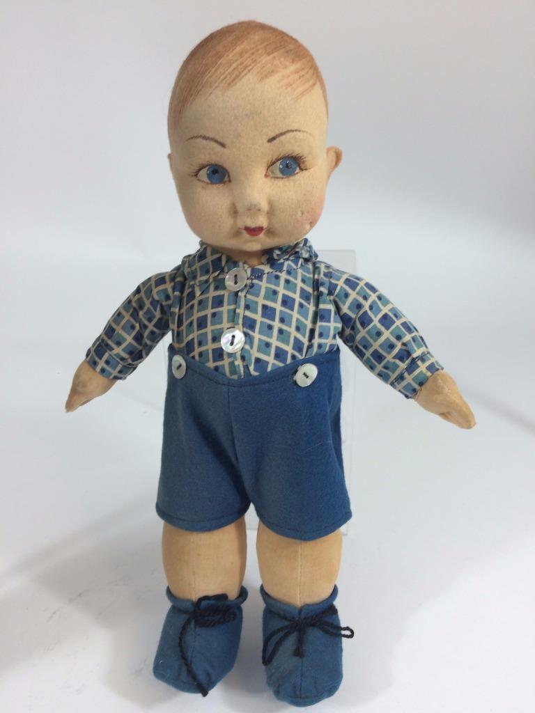 Norah Wellings Novelty Jolly Toddler Boy Cloth Doll Hand Painted 11 ...